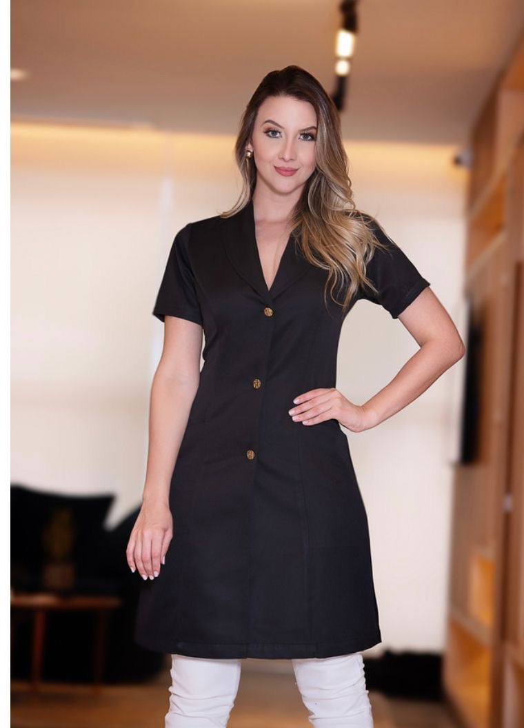 New York Black Short Lab Coat