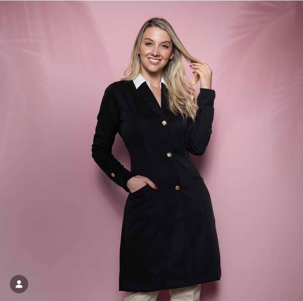 New York Long Black Lab Coat