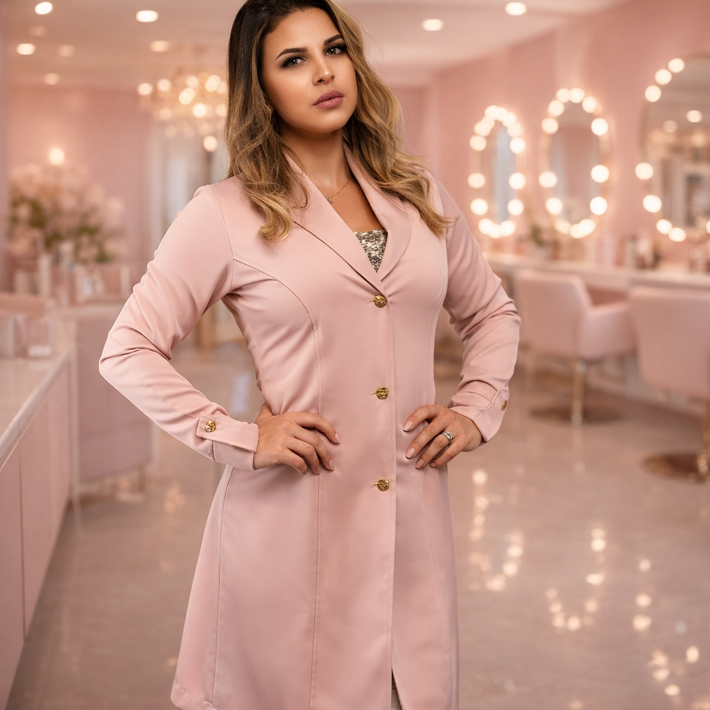 New York Rose Long Sleeve Lab Coat