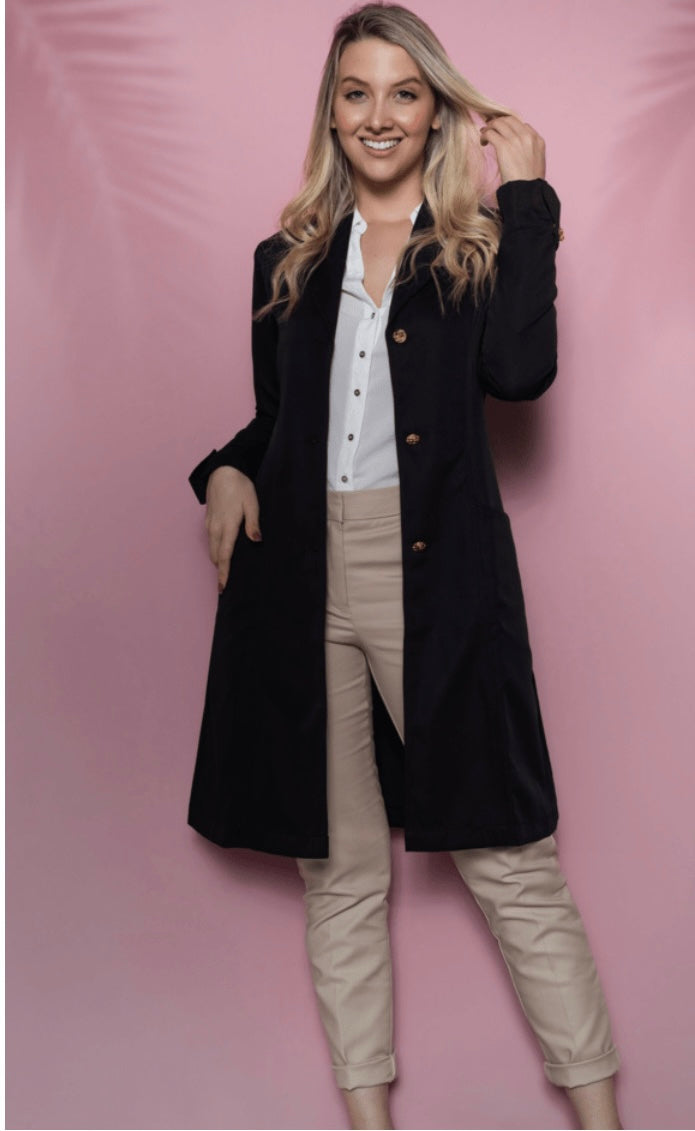 New York Long Black Lab Coat